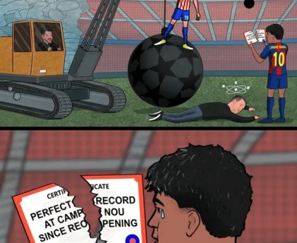 巴萨0-2马竞全场数据：射门数18-5，控球率58%-42%